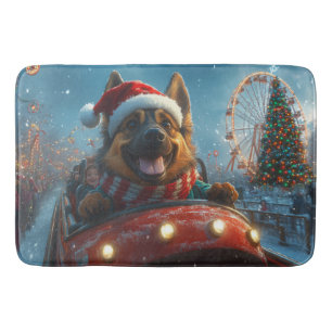 Belgischer Schäferhund Achterbahn Weihnachten Badematte