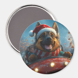 Belgischer Schäferhund Achterbahn Weihnachten Magnet