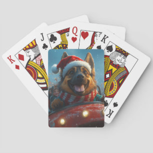Belgischer Schäferhund Achterbahn Weihnachten Spielkarten