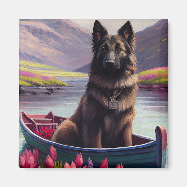 Belgischer Schäferhund auf einem Paddel: Ein Lands Magnet (Vorne)