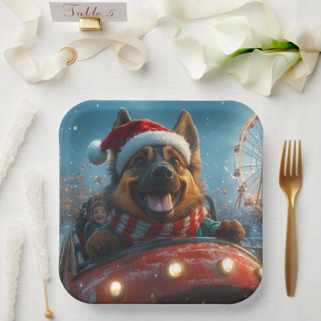 Belgischer Schäferhund Dog Roller Untersetzer Weih Pappteller (Hochzeit)