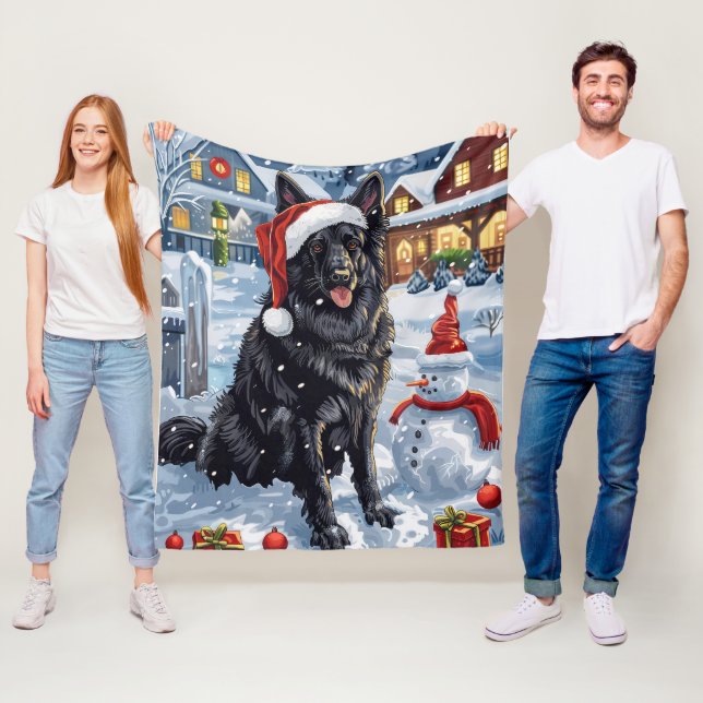 Belgischer Schäferhund Dog Winter Wonderland Weihn Fleecedecke (Beispiel)