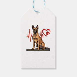 Belgischer Schäferhund Herzschlag Pfote Herz Geschenkanhänger