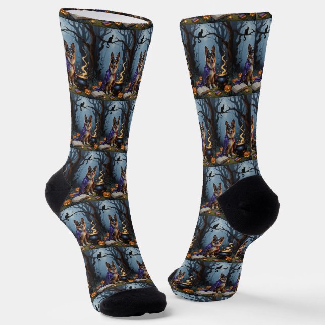 Belgischer Schäferhund Hund Kalkmalerei Socken (Gewinkelt)