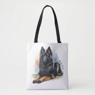 Belgischer Schäferhund im Wasserfarb-Stil Tasche