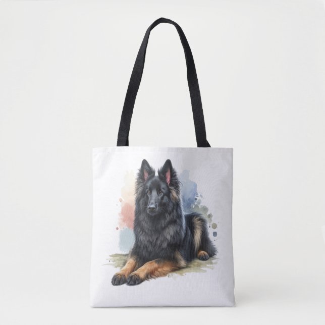 Belgischer Schäferhund in Wasserfarbe Tasche (Vorderseite)