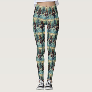 Belgischer Schäferhund Riding Motorrad Weihnachten Leggings