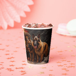 Belgischer Schäferhund Snowy Sleigh Weihnachtsdeko Pappbecher
