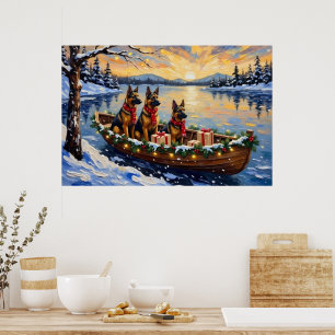 Belgischer Schäferhund Tervuren Weihnachtsboot Url Poster