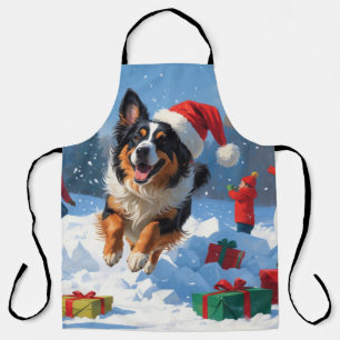 Belgischer Schäferhund Weihnachtliche Schneeszene Schürze