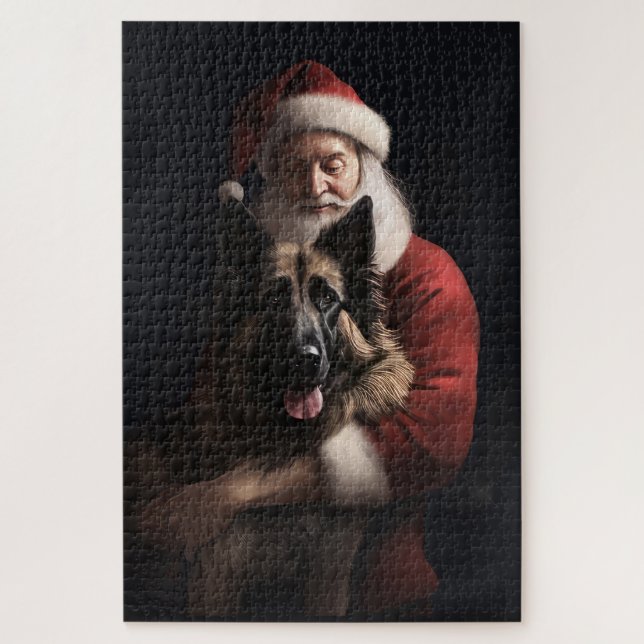 Belgischer Schäferhund Weihnachtsmann Feierliche W (Vertikal)