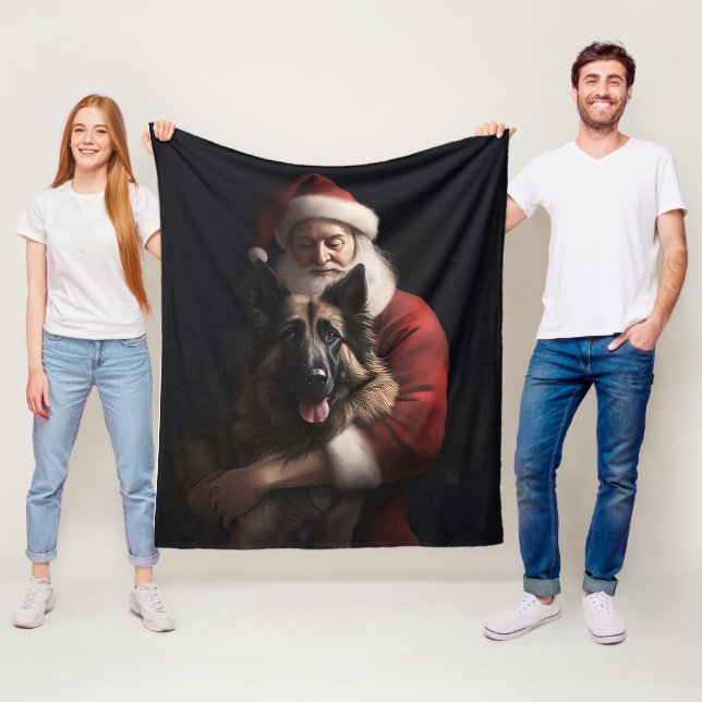 Belgischer Schäferhund Weihnachtsmann Feierliche W Fleecedecke (Beispiel)