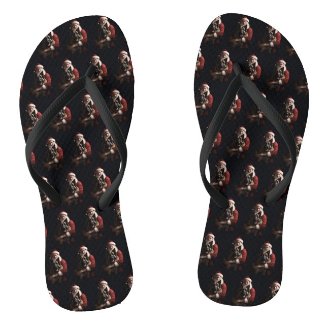 Belgischer Schäferhund Weihnachtsmann Feierliche W Flip Flops (Fußbett)