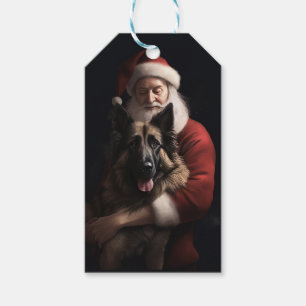 Belgischer Schäferhund Weihnachtsmann Feierliche W Geschenkanhänger