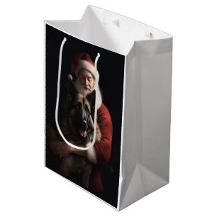Belgischer Schäferhund Weihnachtsmann Feierliche W Mittlere Geschenktüte