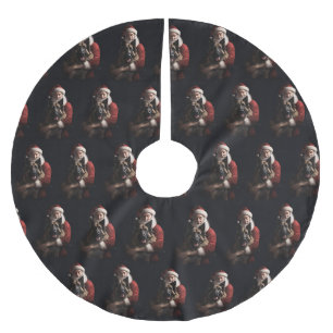 Belgischer Schäferhund Weihnachtsmann Feierliche W Polyester Weihnachtsbaumdecke