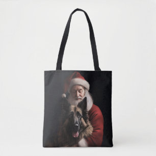 Belgischer Schäferhund Weihnachtsmann Festliches W Tasche