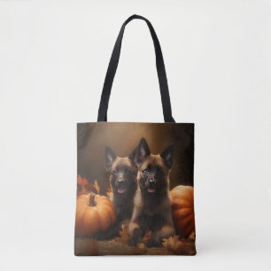 Belgischer Schäferhund-Welpe Herbstfreude Kürbis Tasche