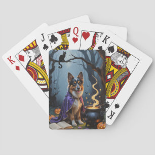 Belgischer Schäferhund Whimsical Halloween-Malerei Spielkarten