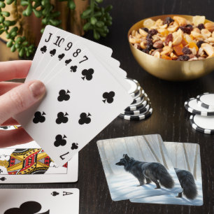 Belgischer Schafhund lässt Schnee Weihnachten Spielkarten