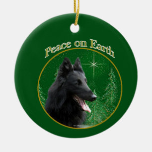 Belgischer Sheepdog-Frieden Keramik Ornament