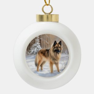 Belgischer Tervuren Lass es schneien Weihnachten Keramik Kugel-Ornament