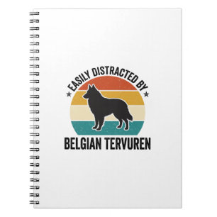 Belgischer Tervuren Vintage Hundeliebhaber-Shirt-D Notizblock