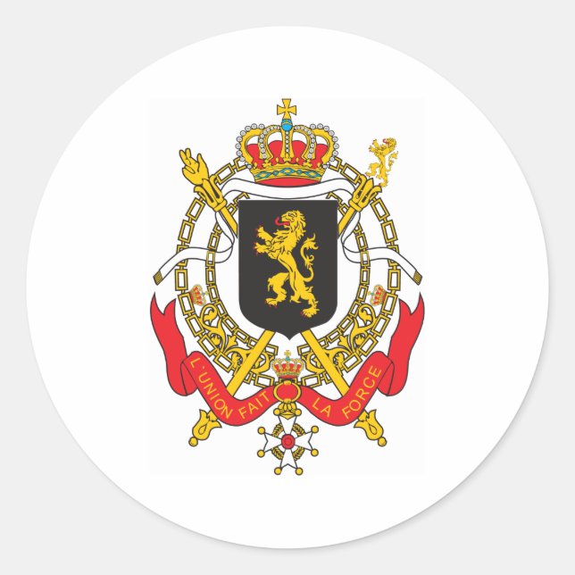 belgischer Wappenschutt Runder Aufkleber (Vorderseite)