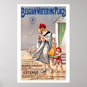 Belgisches Bewässerungs-Platz-Vintages Poster