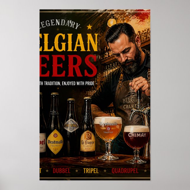 Belgisches Biererbe und Wärme Poster (Vorne)