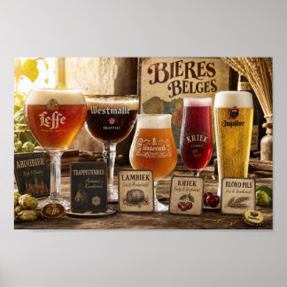 Belgisches Biertraditionen und Verkostungsplakat Poster