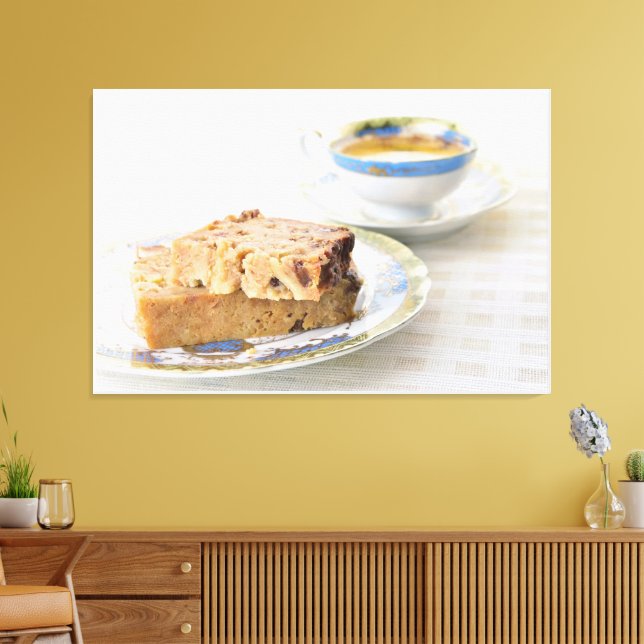 Belgisches Boding und Tee im Vintage-Set Leinwanddruck (Insitu (Wohnzimmer))