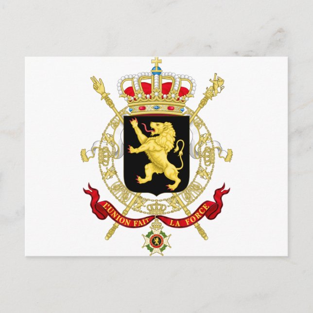 Belgisches Emblem - Wappen Belgiens Postkarte (Vorderseite)