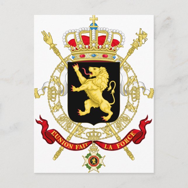 Belgisches Emblem - Wappen Belgiens Postkarte (Vorderseite)