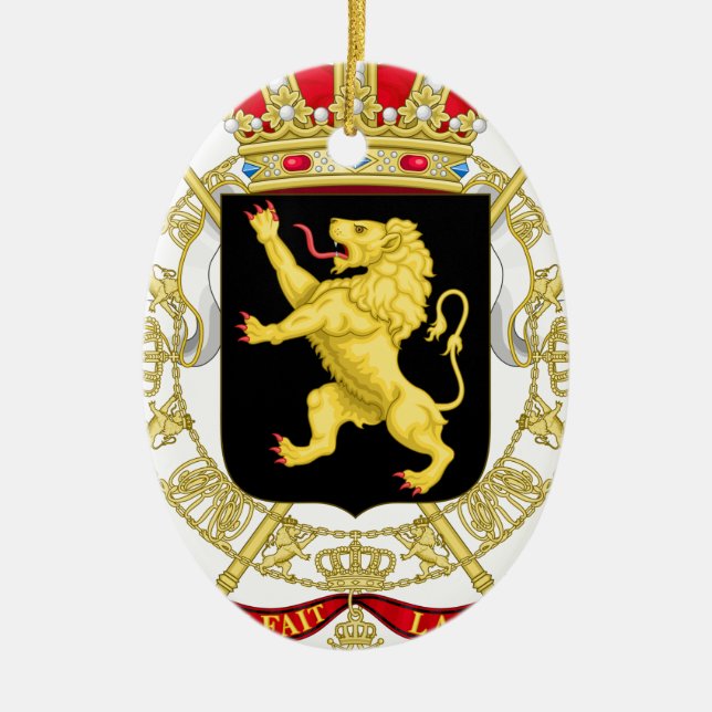 Belgisches Emblem - Wappen von Belgien Keramik Ornament (Vorne)
