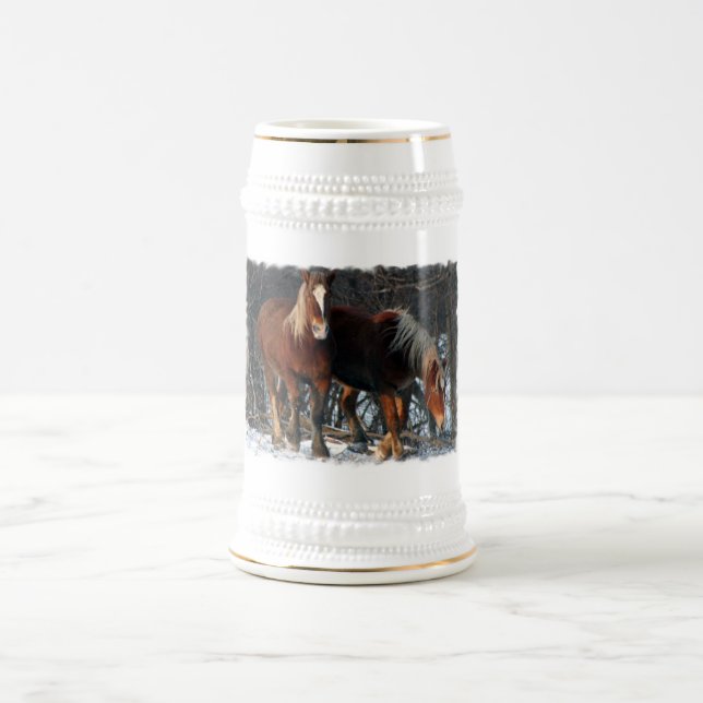 Belgisches Entwurfs-Pferdebier Stein Bierglas (Mittel)