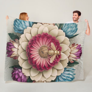 Belgisches Floral Elegance Fleece Blanket