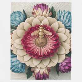 Belgisches Floral Elegance Fleece Blanket