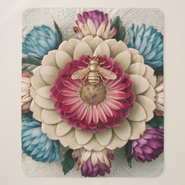 Belgisches Floral Elegance Fleece Blanket Sherpadecke