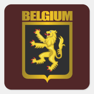 "Belgisches Gold " Quadratischer Aufkleber