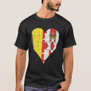 Belgisches irisches Flaggenherz T-Shirt