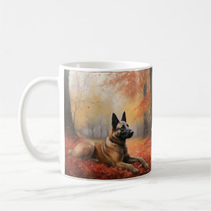 Belgisches Malinoi im Herbst Leaves Fall Inspirier Kaffeetasse