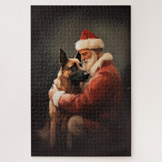 Belgisches Malinoi mit Weihnachtsfeiertag (Vertikal)