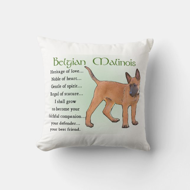 Belgisches Malinois-Erbe der Liebe Kissen (Vorderseite)