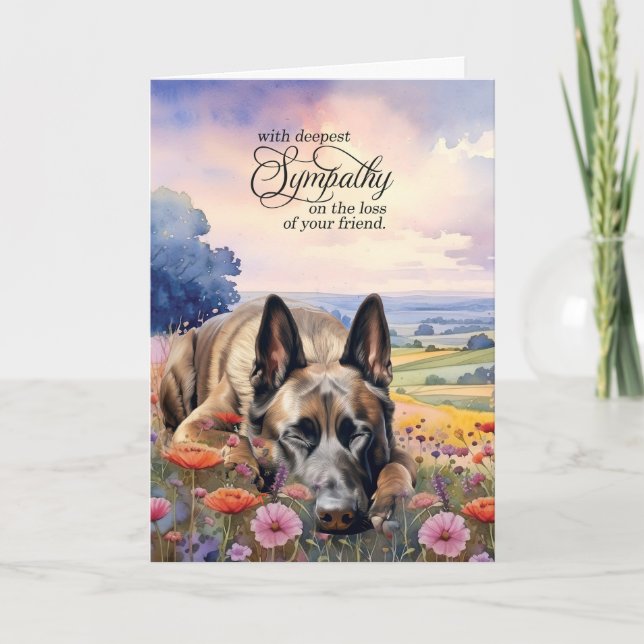 Belgisches Malinois-Gebiet Wildblumen Haustier-Bei Karte (Vorderseite)