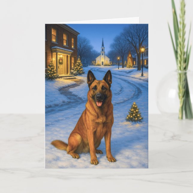 Belgisches Malinois-Weihnachtskarte Feiertagskarte (Vorderseite)