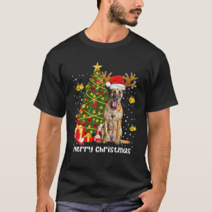 Belgisches Malinois Weihnachtslicht Tree Santa Xma T-Shirt