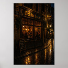 Belgisches Nachtkneipen-Reflections-Poster Poster