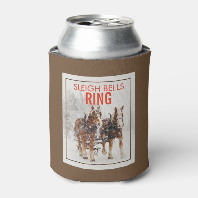 Belgisches Pferdeteam Sleigh Bells Ring Dosenkühler (Kanne Vorderseite)