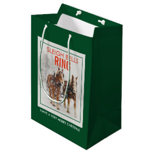 Belgisches Pferdeteam Sleigh Bells Ring Mittlere Geschenktüte